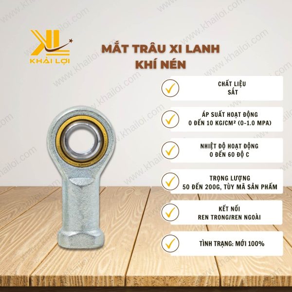 Thông số kỹ thuật Mắt Trâu Xi Lanh Khí Nén của Vật Tư Công Nghiệp Khải Lợi.