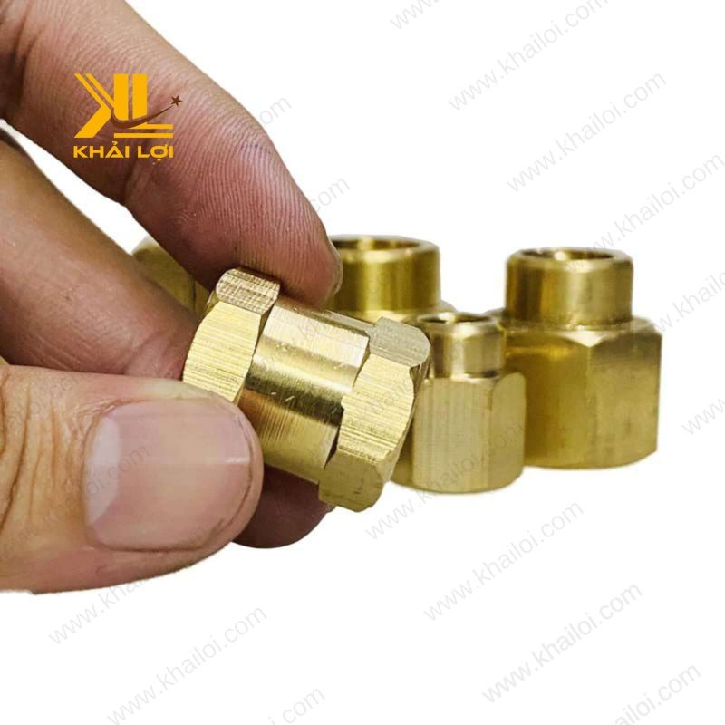Nối Thau 2 Đầu Ren Trong của Khải Lợi, kết nối ống chắc chắn, chống rò rỉ.
