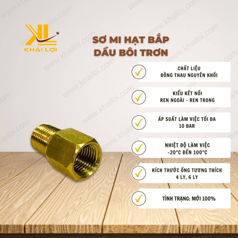 Thông số kỹ thuật Sơ Mi Hạt Bắp Dầu Bôi Trơn của vật tư công nghiệp Khải Lợi