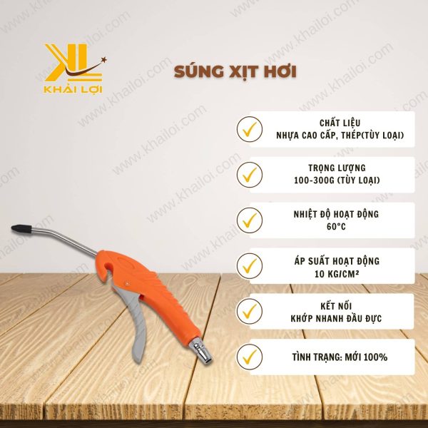 Thông số kỹ thuật Súng Xịt Hơi của Vật Tư Công Nghiệp Khải Lợi.