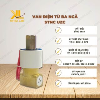 Thông số kỹ thuật Van Điện Từ Ba Ngã STNC UZC của Vật Tư Công Nghiệp Khải Lợi.