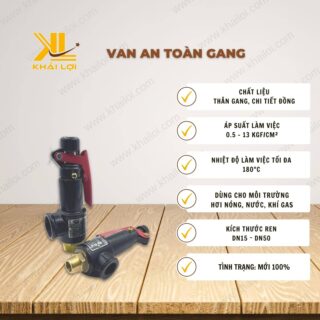 Thông số kỹ thuật Van an toàn gang của vật tư công nghiệp Khải Lợi.
