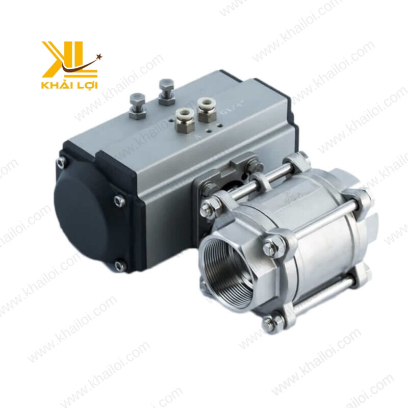 Cấu tạo chi tiết van bi 2 ngã điều khiển khí nén inox Khải Lợi