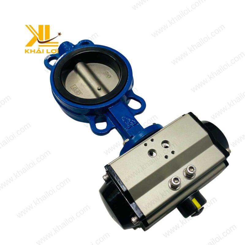 Ảnh chụp thực tế van bướm điều khiển khí nén Hàn Quốc tại kho Khải Lợi.