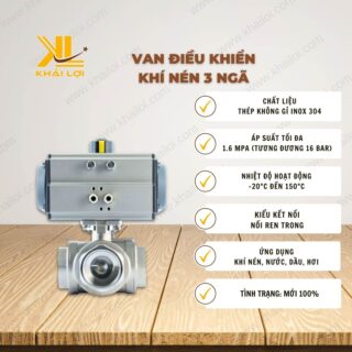 Thông số kỹ thuật "Van điều khiển khí nén 3 ngã" của Vật tư công nghiệp Khải Lợi