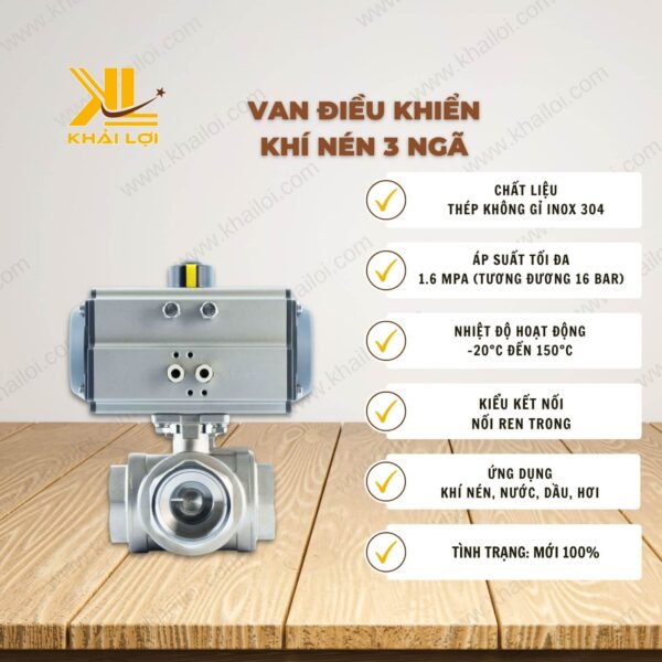 Thông số kỹ thuật "Van điều khiển khí nén 3 ngã" của Vật tư công nghiệp Khải Lợi