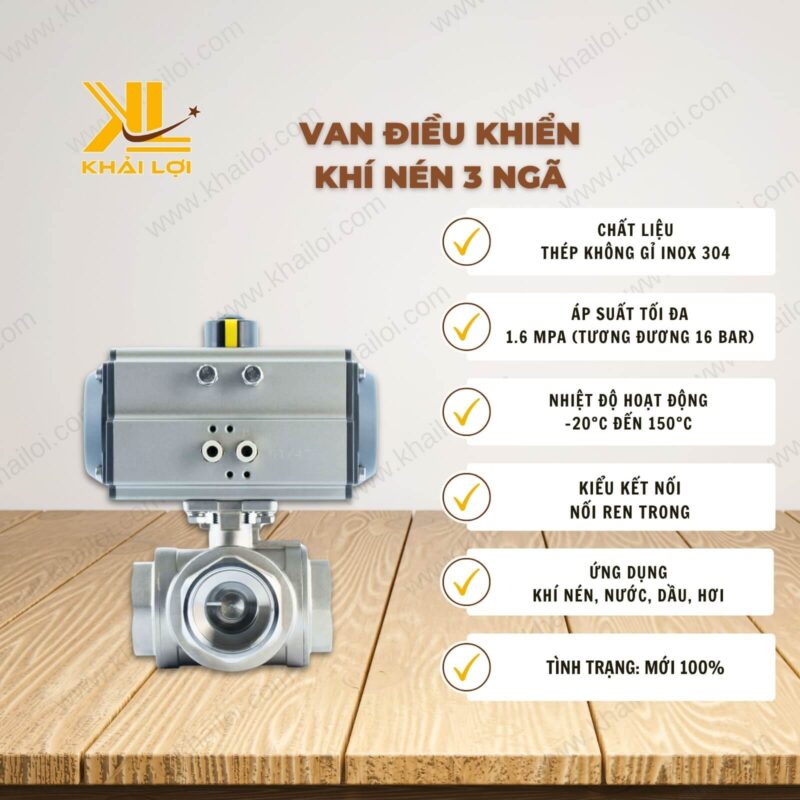 Thông số kỹ thuật "Van điều khiển khí nén 3 ngã" của Vật tư công nghiệp Khải Lợi