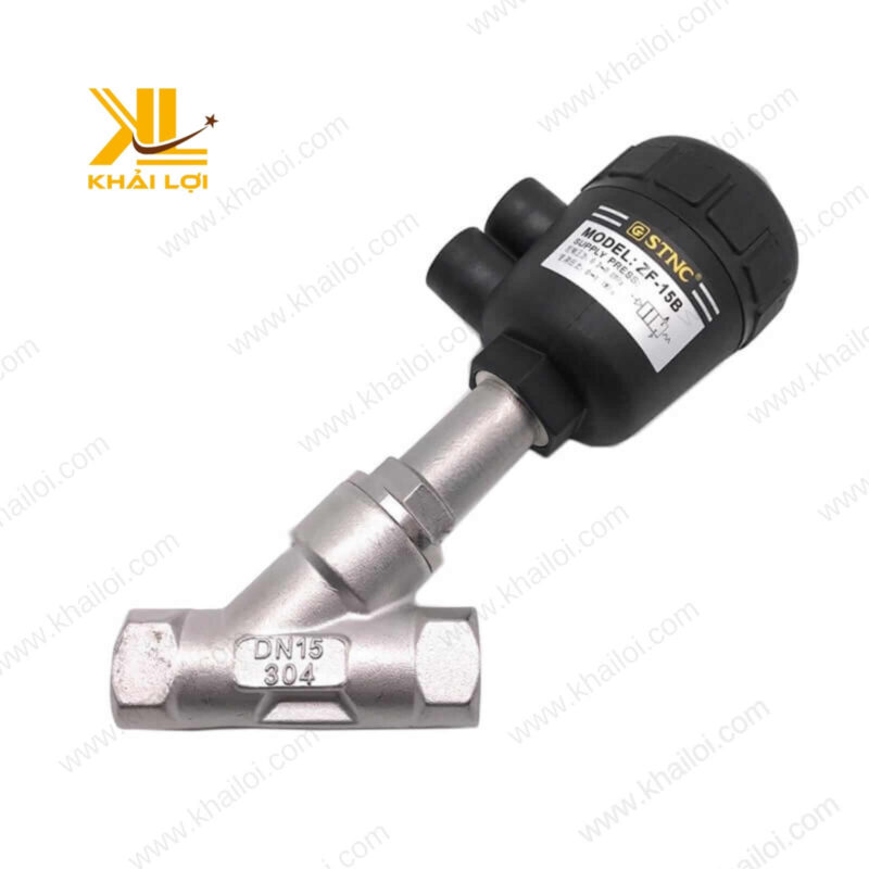 Cận cảnh thân Van Xiên Điều Khiển Khí Nén STNC ZF bằng inox 304