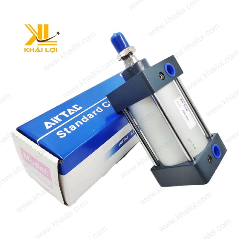 Xi lanh khí nén Airtac SC đế vuông với thân nhôm, lý tưởng cho các ứng dụng công nghiệp nặng như sản xuất ô tô.