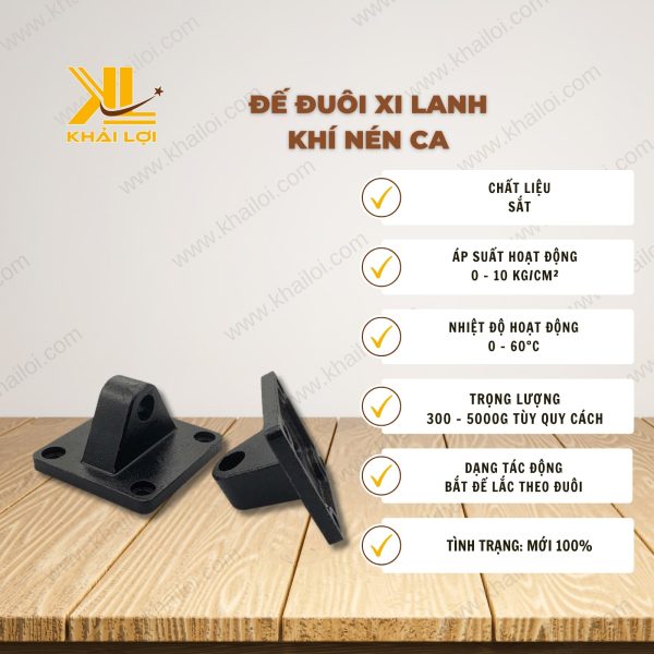 Thông số kỹ thuật Đế Đuôi Xi Lanh CA.