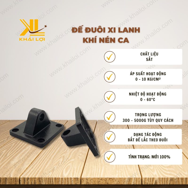 Thông số kỹ thuật Đế Đuôi Xi Lanh CA.