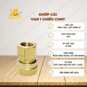 Thông số kỹ thuật Khớp Cái Van 1 Chiều Cont của Vật Tư Công Nghiệp Khải Lợi.