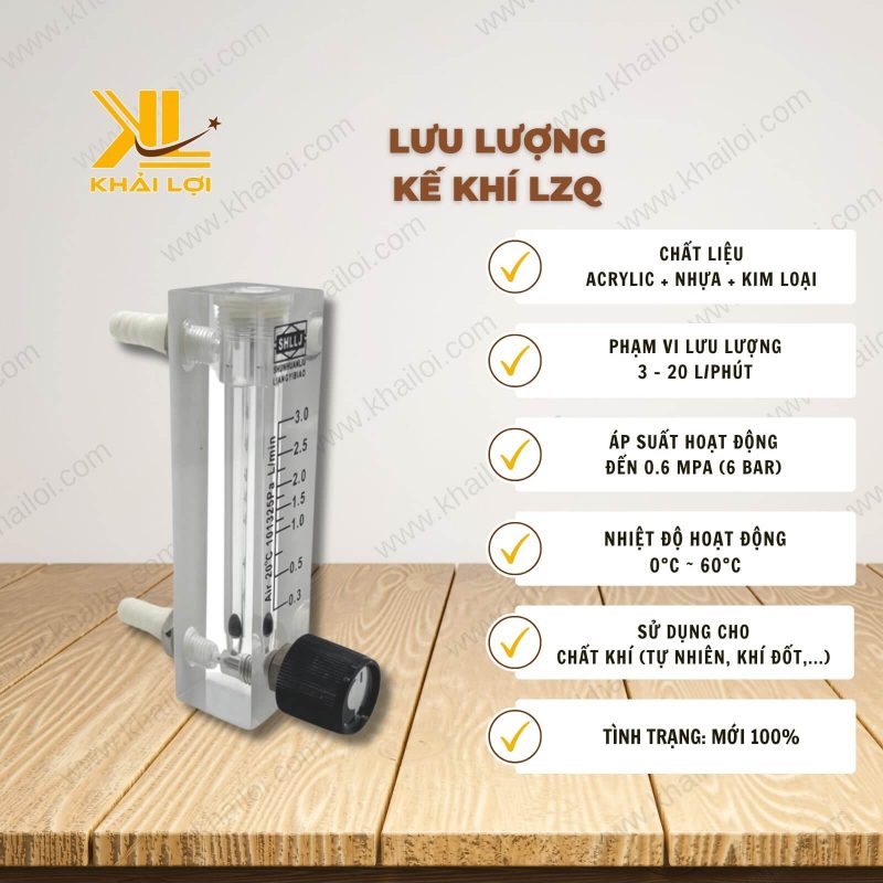 Thông số kỹ thuật Lưu Lượng Kế Khí LZQ của Vật Tư Công Nghiệp Khải Lợi.