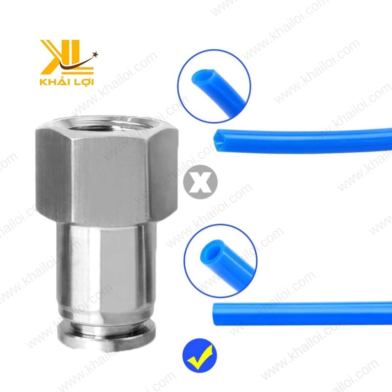 Nối Khí Nén Ren Trong INOX IPCF của Khải Lợi, kết nối bền bỉ.