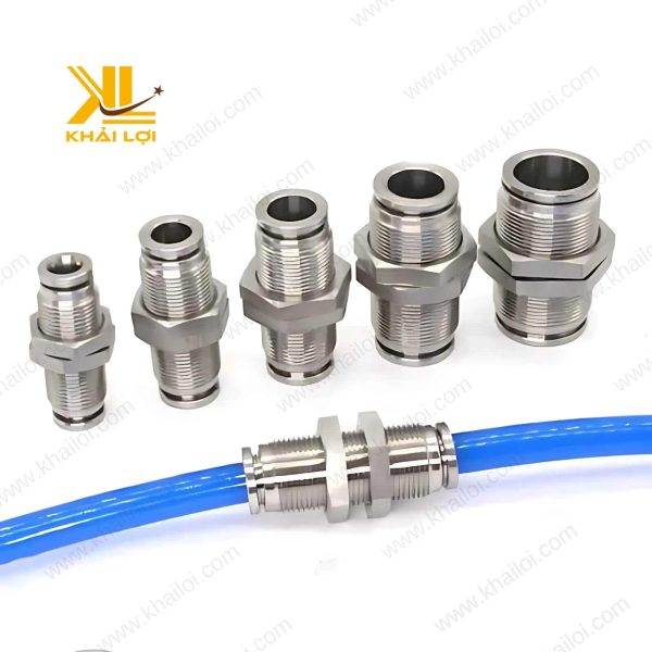 Nối 2 Đầu Ống Khí Siết Thành INOX IPM ứng dụng công nghiệp.