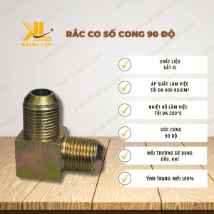 Thông số kỹ thuật rắc co số cong 90 độ của Vật tư công nghiệp Khải Lợi.