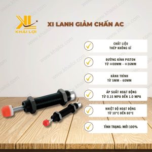 Thông số kỹ thuật xi lanh giảm chấn AC của Vật tư công nghiệp Khải Lợi.