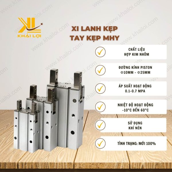 Thông số kỹ thuật Xi Lanh Kẹp Tay Kẹp MHY của Vật Tư Công Nghiệp Khải Lợi.