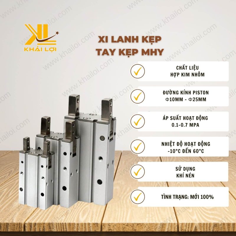 Thông số kỹ thuật Xi Lanh Kẹp Tay Kẹp MHY của Vật Tư Công Nghiệp Khải Lợi.