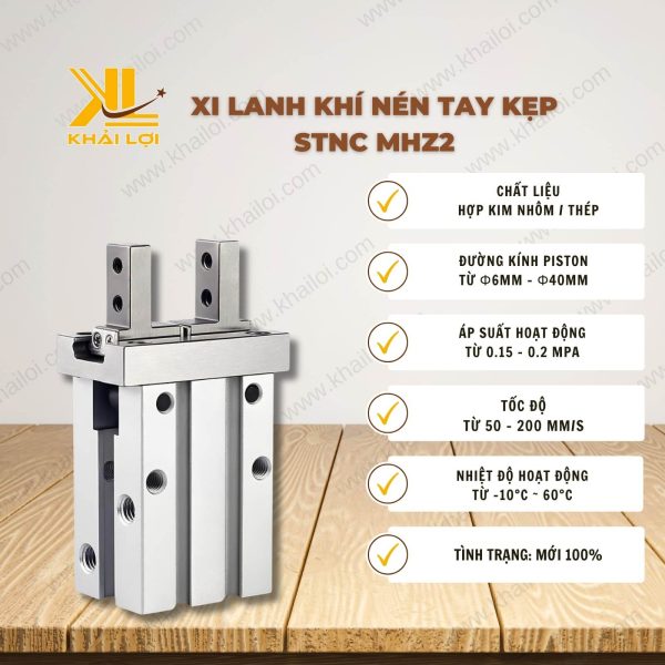 Thông số kỹ thuật Xi Lanh Khí Nén Tay Kẹp STNC MHZ2 của Vật Tư Công Nghiệp Khải Lợi.