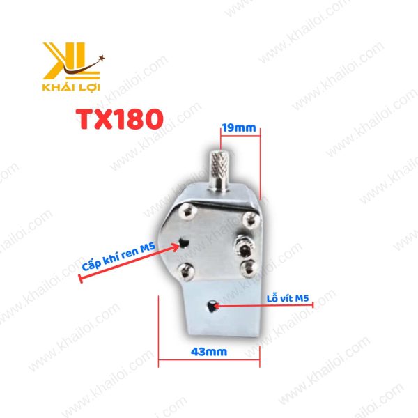 Xi lanh xoay tay TX180 thiết kế nhỏ gọn.