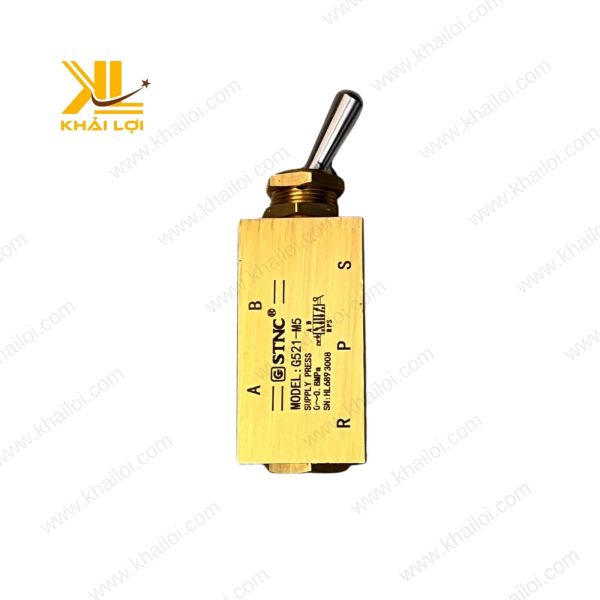 Cần gạt tay khí nén STNC G22 với thân đồng thau sáng bóng.