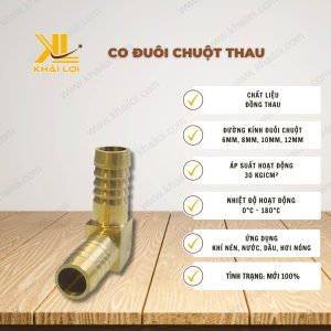 Thông số kỹ thuật: Co Đuôi Chuột Thau của Vật Tư Công Nghiệp Khải Lợi.