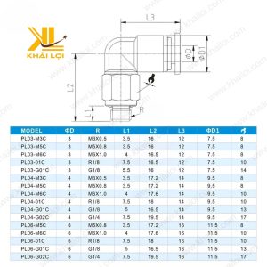 Co nối hơi khí nén JPL tại Khải Lợi.