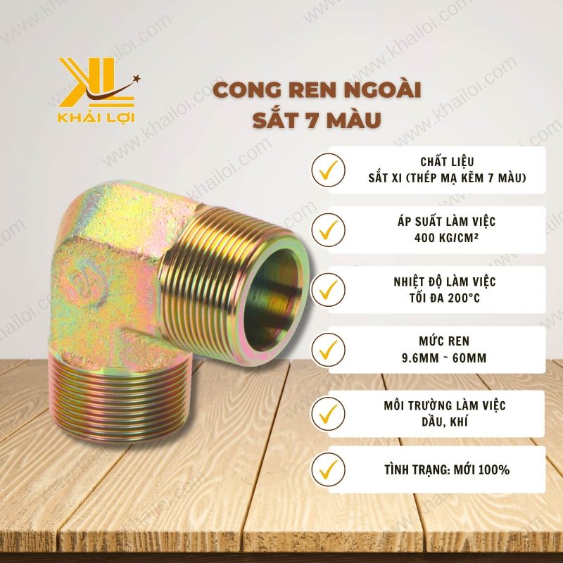 Thông số kỹ thuật: Cong Ren Ngoài Sắt 7 Màu của Vật Tư Công Nghiệp Khải Lợi.