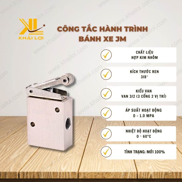 Thông số kỹ thuật: Công Tắc Hành Trình Bánh Xe JM của Vật Tư Công Nghiệp Khải Lợi.