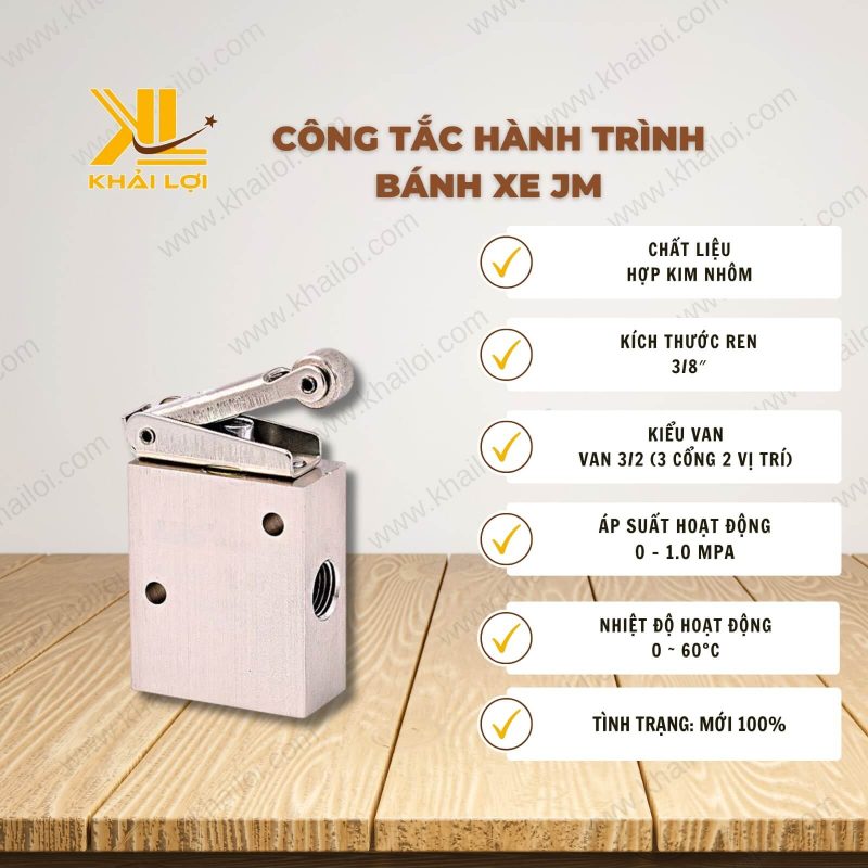 Thông số kỹ thuật: Công Tắc Hành Trình Bánh Xe JM của Vật Tư Công Nghiệp Khải Lợi.