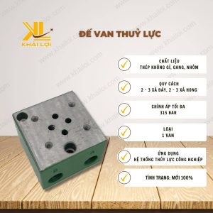 Thông số kỹ thuật: Đế Van Thuỷ Lực của Vật Tư Công Nghiệp Khải Lợi.