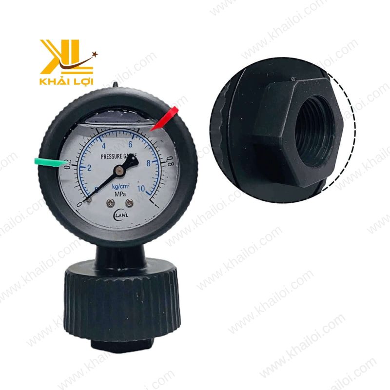 Đồng hồ áo màng nhựa mặt 63mm.