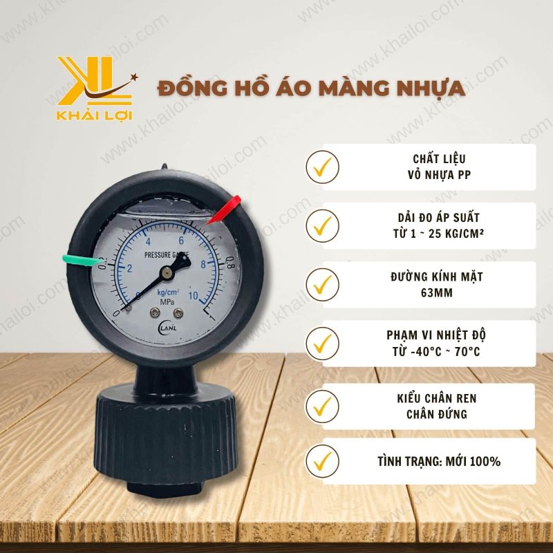 Thông số kỹ thuật: Đồng hồ áo màng nhựa của Vật Tư Công Nghiệp Khải Lợi.