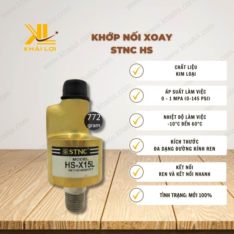 Thông số kỹ thuật: Khớp Nối Xoay STNC HS của Vật Tư Công Nghiệp Khải Lợi.