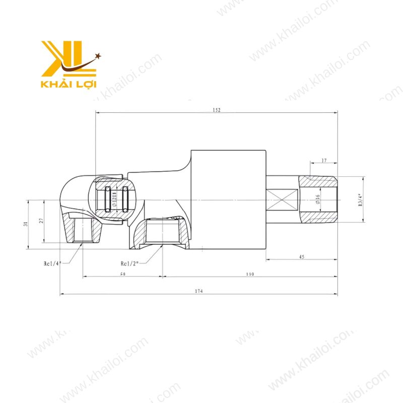 Khớp Nối Xoay STNC HS kích thước ren nhỏ.