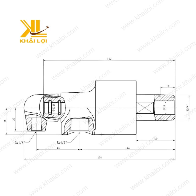 Khớp Xoay Nước – Hơi, Dầu làm từ đồng.