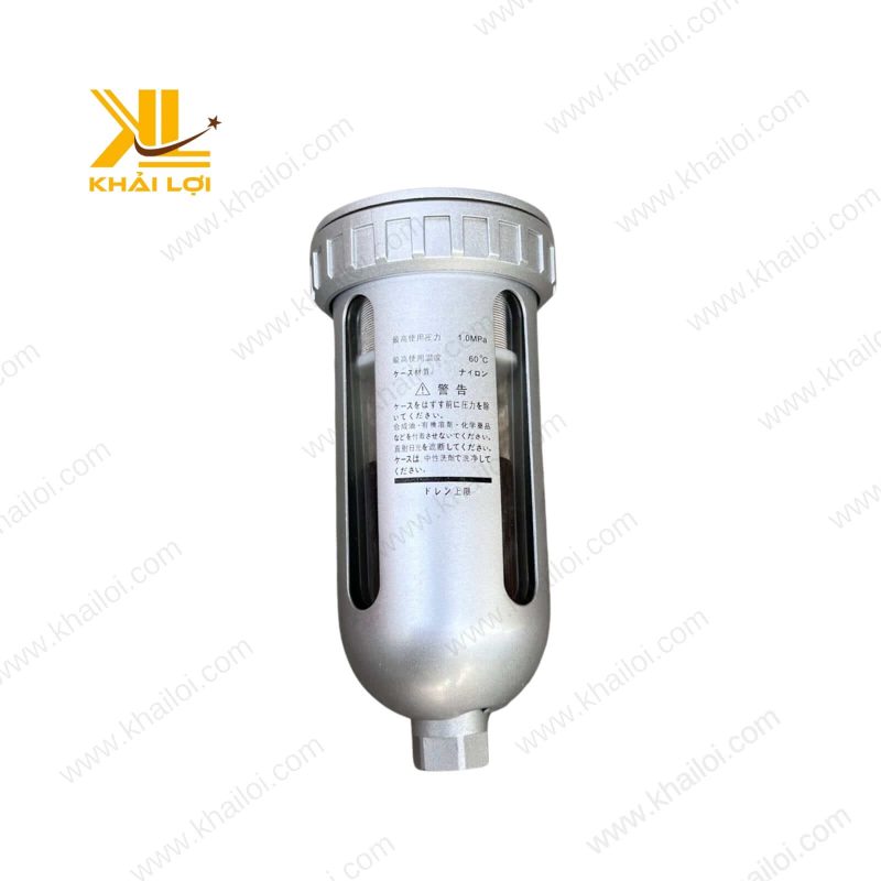 Lọc Tách Nước Xả Đáy Bình STNC TAD với cốc inox sáng bóng.