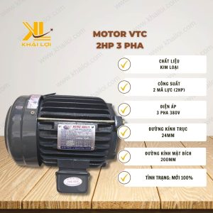 Thông số kỹ thuật: Motor VTC 2HP 3 pha của Vật Tư Công Nghiệp Khải Lợi.