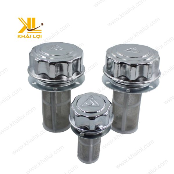 Nắp dầu thủy lực HS làm từ nhôm sáng bóng.