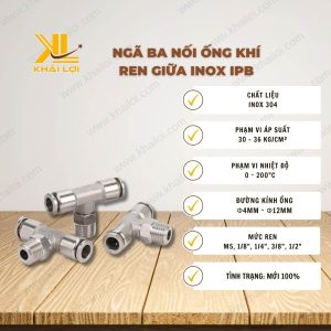 Thông số kỹ thuật ngã ba nối ống khí inox IPB của vật tư công nghiệp Khải Lợi.