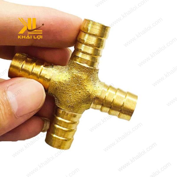 Nối Thau Chữ Thập Đuôi Chuột thau vàng sáng bóng.