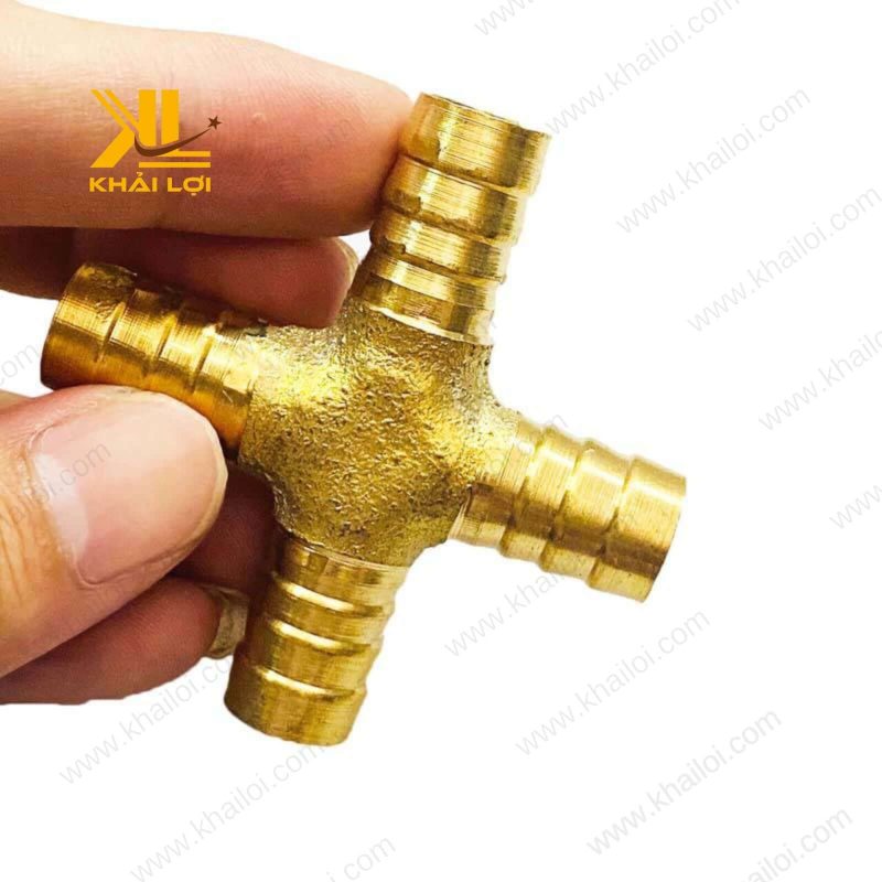 Nối Thau Chữ Thập Đuôi Chuột thau vàng sáng bóng.