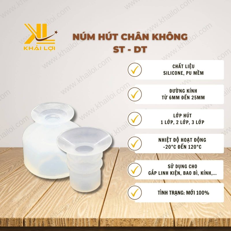 Thông số kỹ thuật: Núm Hút Chân Không của Vật Tư Công Nghiệp Khải Lợi.