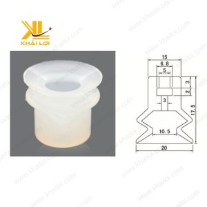 Núm Hút Chân Không với thân gợn sóng linh hoạt.