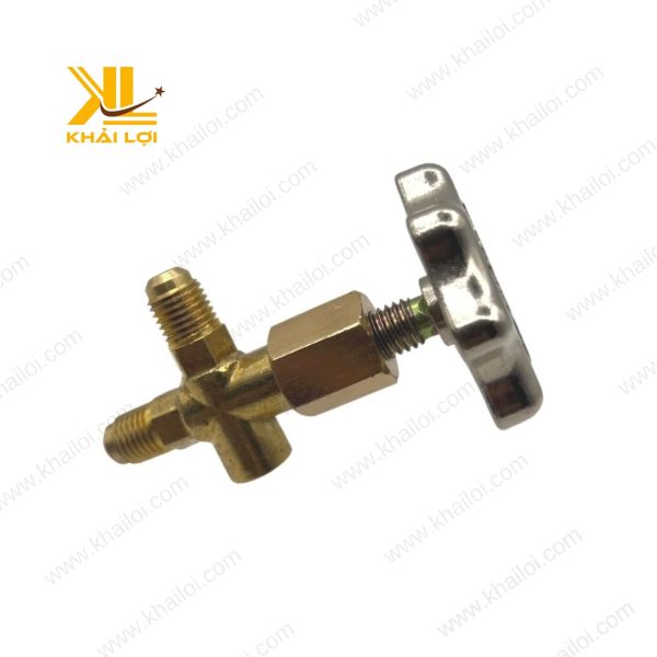 Van Khóa Đồng Hồ Gas làm từ đồng sáng bóng.