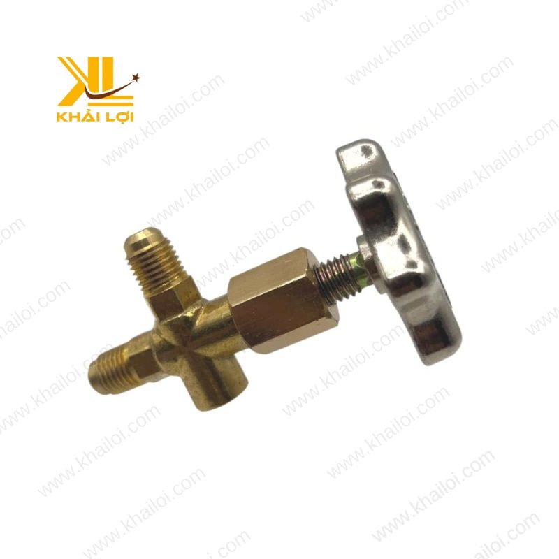 Van Khóa Đồng Hồ Gas làm từ đồng sáng bóng.