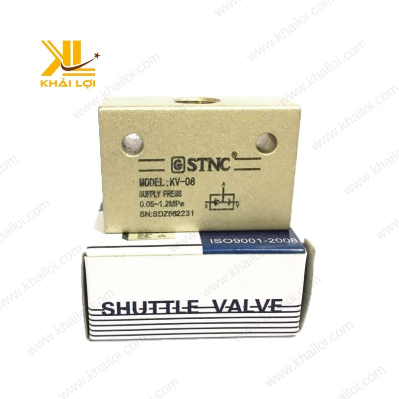 Van STNC KV với cổng khí P, A, B, R, S được gia công chính xác.