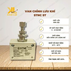 Thông số kỹ thuật: Van tiết lưu khí nén STNC ST của Vật Tư Công Nghiệp Khải Lợi.