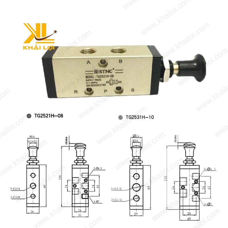 Van kéo tay STNC TG áp suất 1.0 MPa.